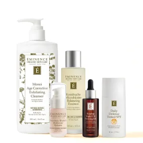 Hydrated and Luminous Skincare Routine (Monoi Age Corrective Exfoliating Cleanser   Kombucha Microbiome Balancing Essence   Strawberry Rhubarb Hyaluronic Hydrator   Rosehip Triple C E Firming Oil   Daily Defense Tinted SPF 50 )